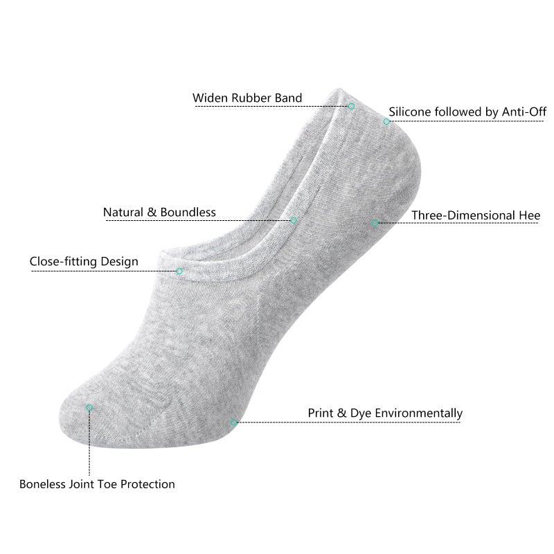 DIBAOLONG Womens No Show Socks Non Slip Flat Boat Line Low Cut Socks 6 Pairs - Image 3